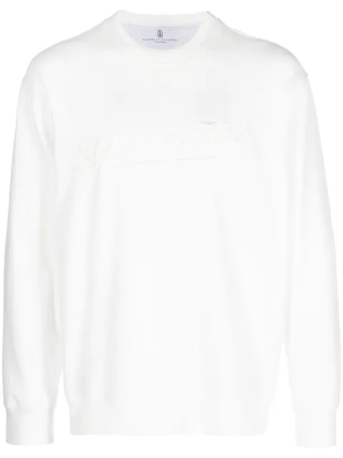 Brunello Cucinelli logo-embroidered cotton sweatshirt 