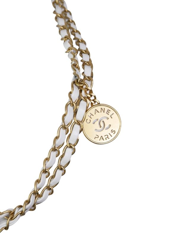Chanel Vintage Gold Plated Chain Necklace With Six Iconic Charms