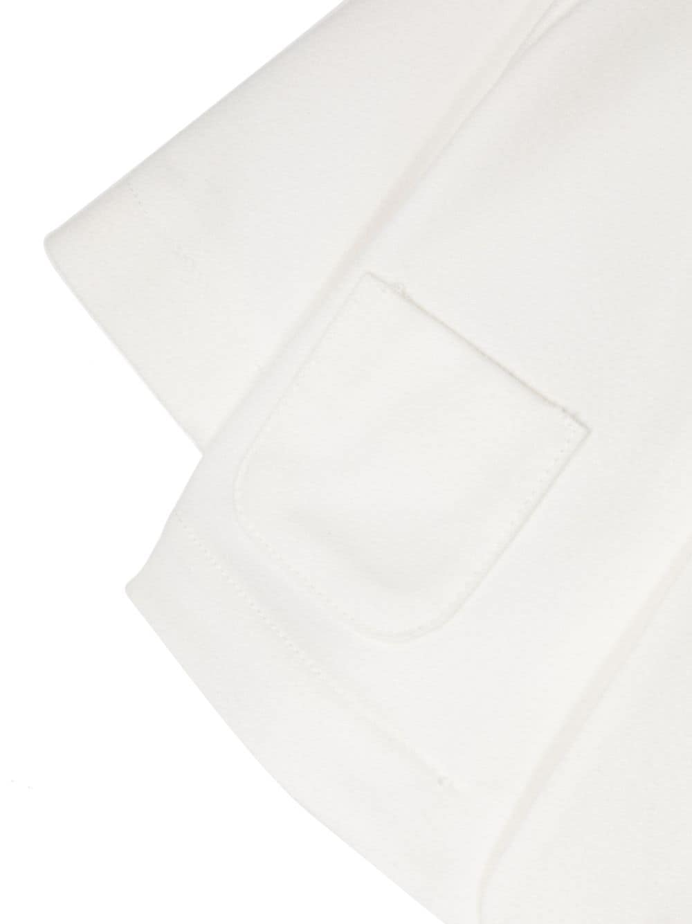 Shop Il Gufo Logo-embroidered Piqué Single-breasted Blazer In White