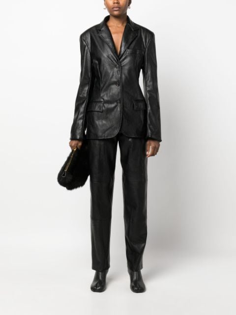 tailored faux-leather trousers