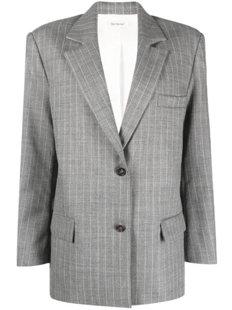 pinstripe-pattern wool blazer