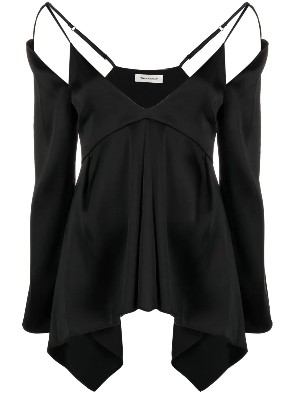 COLD SHOULDER  GREY SATIN BLOUSE main image 0