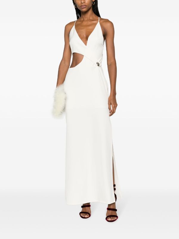 One shoulder discount white maxi dress