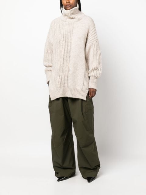 patchwork chunky-knit jumper