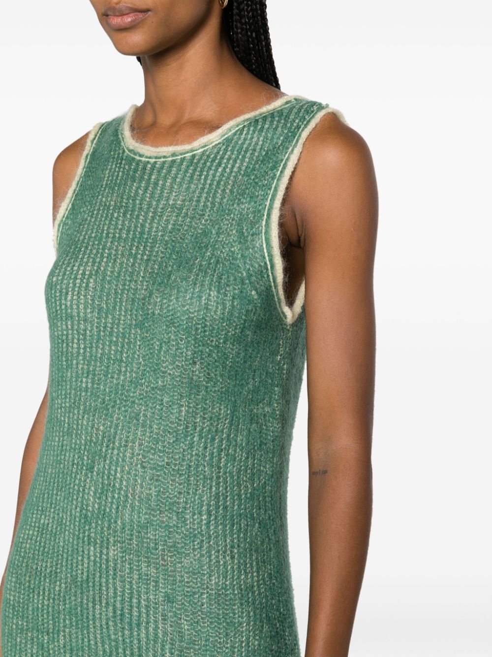 Shop There Was One Jersey-knit Shift Minidress In Green