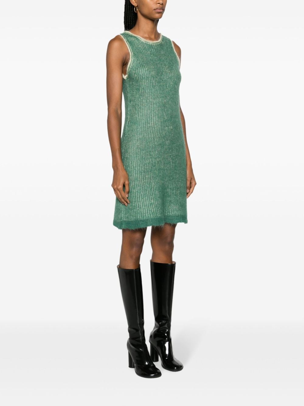 Shop There Was One Jersey-knit Shift Minidress In Green