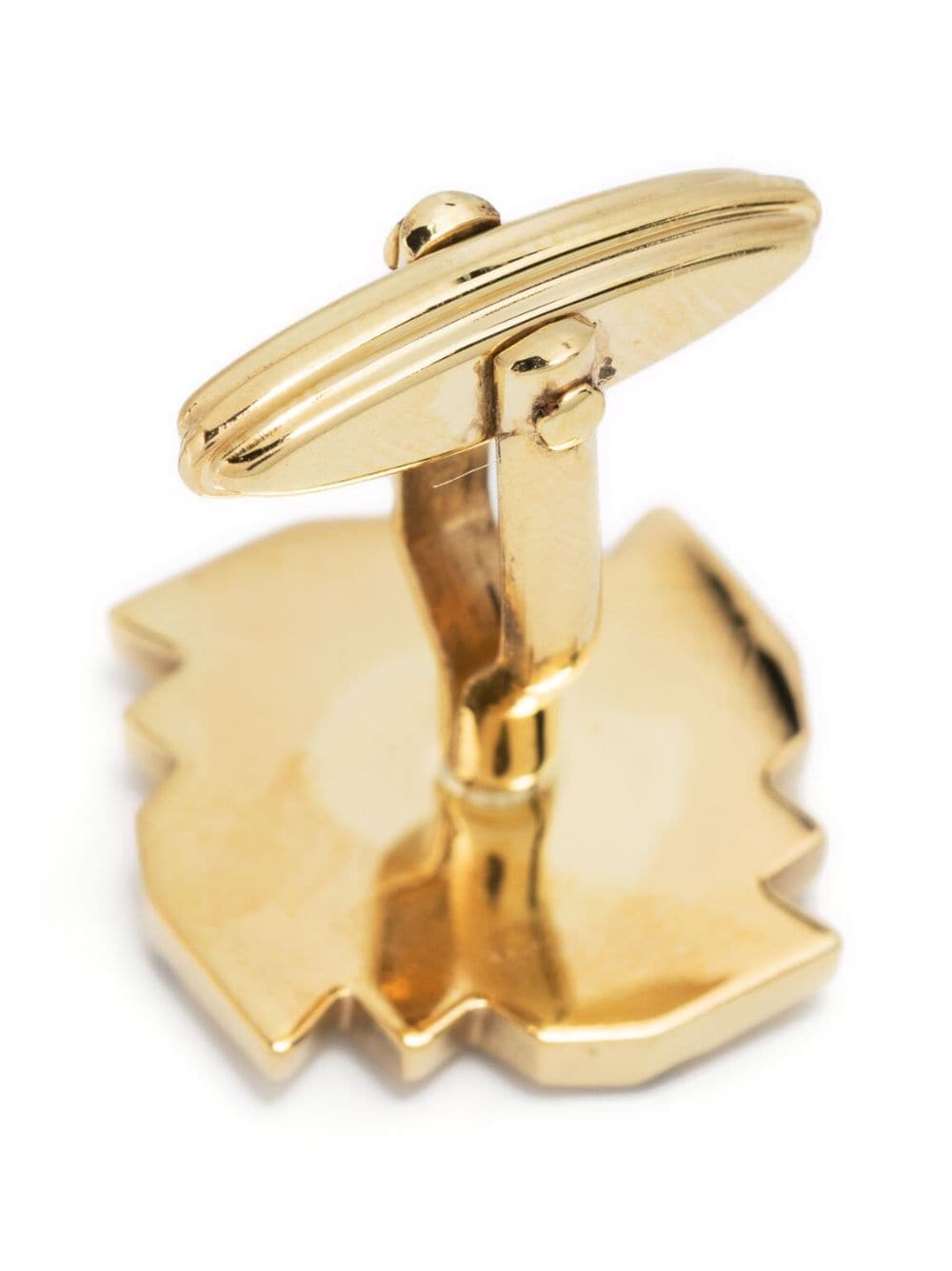 Shop Lanvin Geometric-shape Polished Cufflinks In Gold