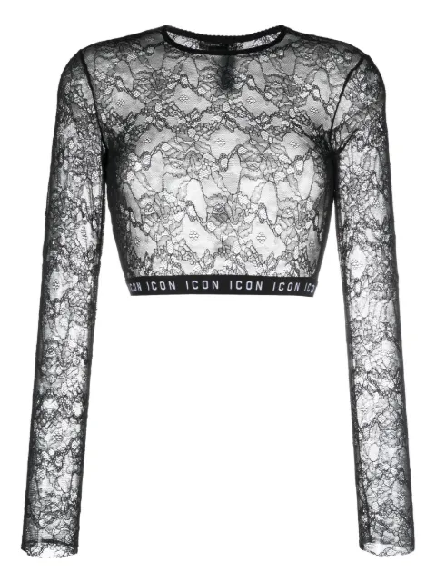 Dsquared2 Be Icon lace cropped top