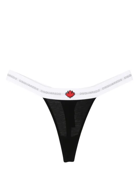 Dsquared2 logo-waistband stretch-cotton thong