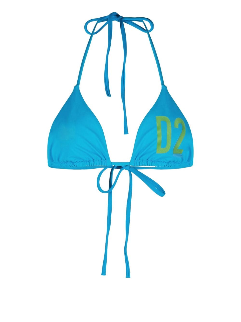 Dsquared2 Logo-print Halterneck Bikini Top In Blue
