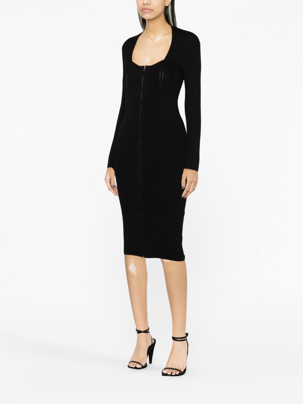 Shop Isabel Marant Zael Wool-blend Midi Dress In Black