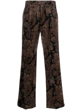 ETRO ペイズリー コーデュロイパンツ | ブラック | FARFETCH JP