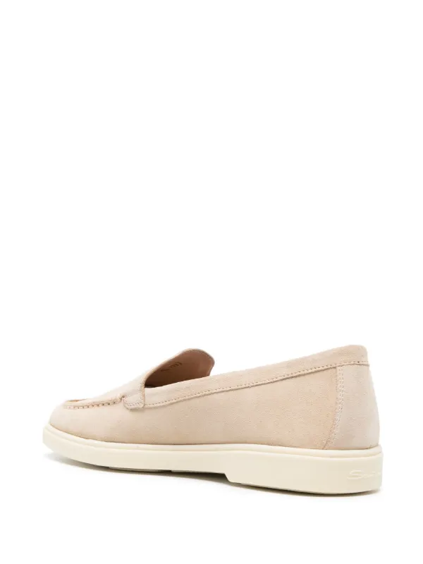Santoni Suede round-toe Loafers | Neutrals | FARFETCH