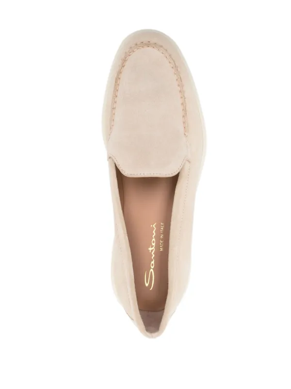 Santoni Suede round-toe Loafers | Neutrals | FARFETCH