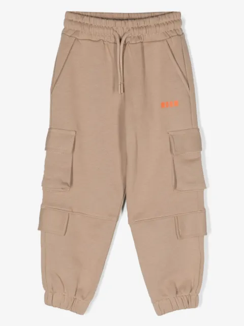 MSGM Kids cargo cotton track pants