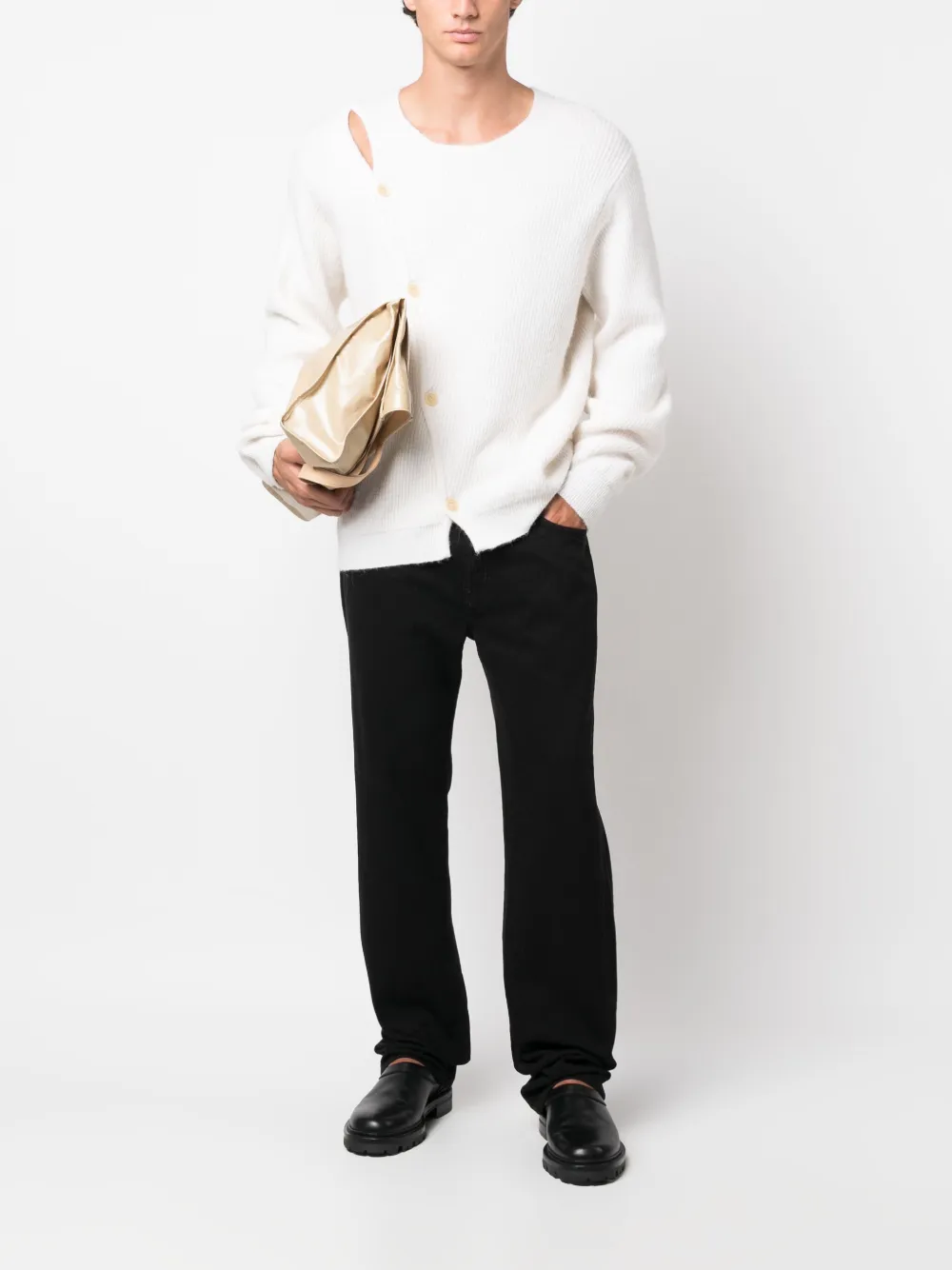 Jacquemus logo-patch straight-leg jeans - Zwart