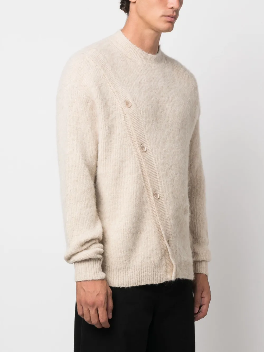 Mens asymmetrical cardigan deals