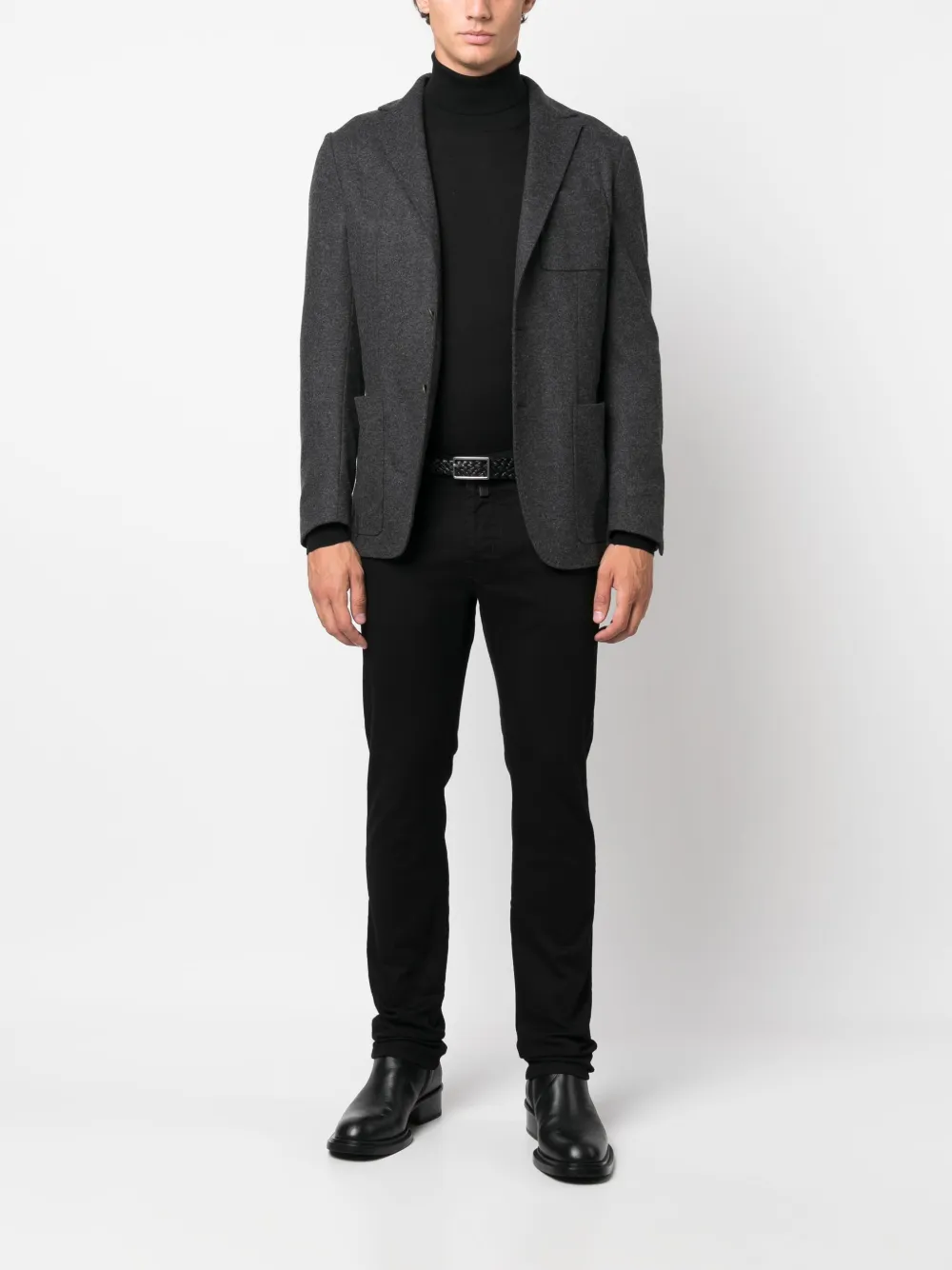 Canali single-breasted wool blazer - Grijs
