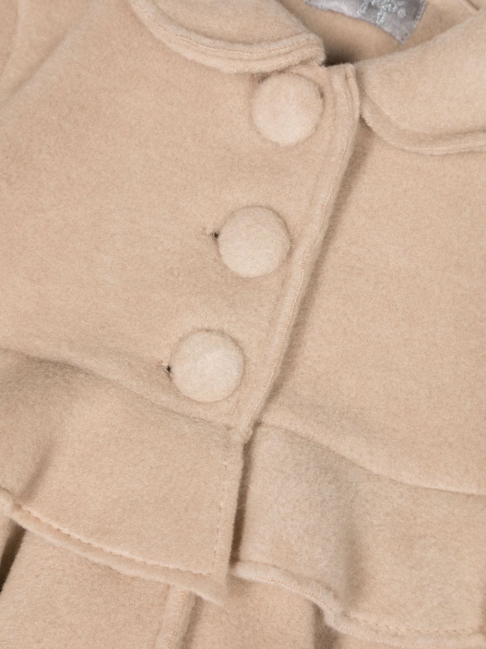 Shop Il Gufo Peplum Buttoned Fleece Coat In Neutrals