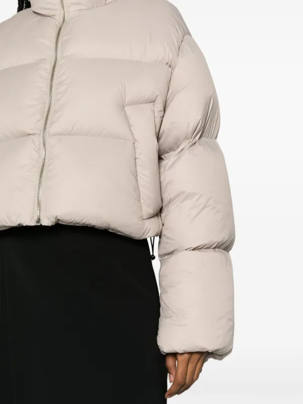 White cropped puffer jacket store