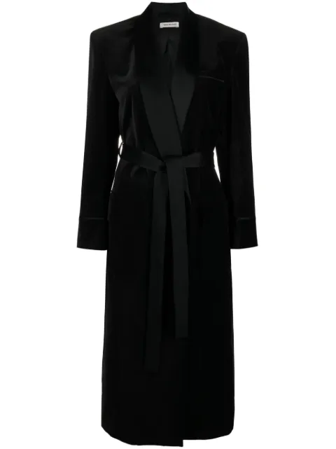 There Was One belted velvet wrap dress