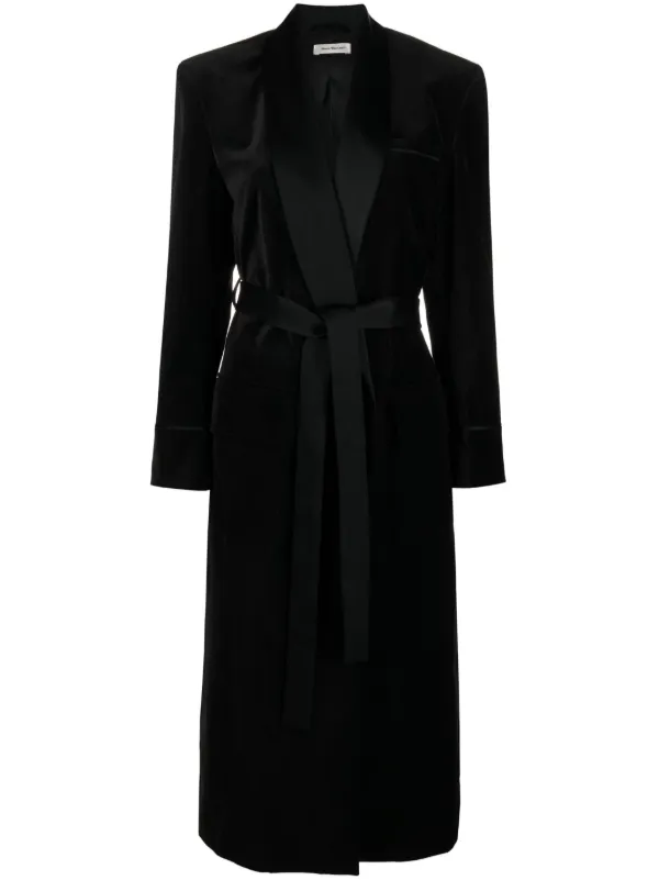 There Was One Belted Velvet Wrap Dress Farfetch