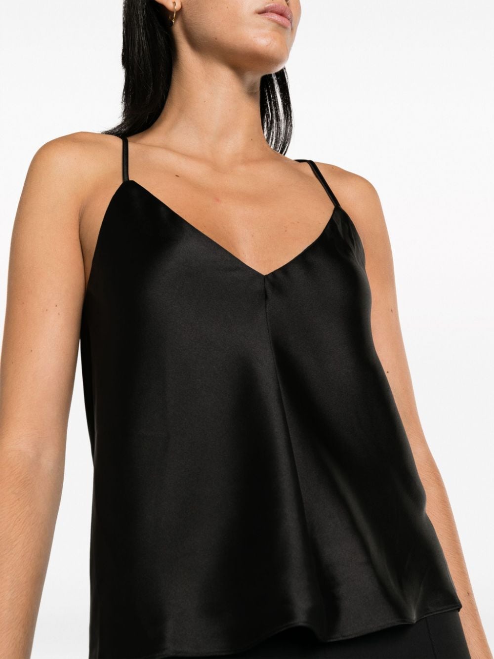 Shop There Was One Satin Slip Top In Black