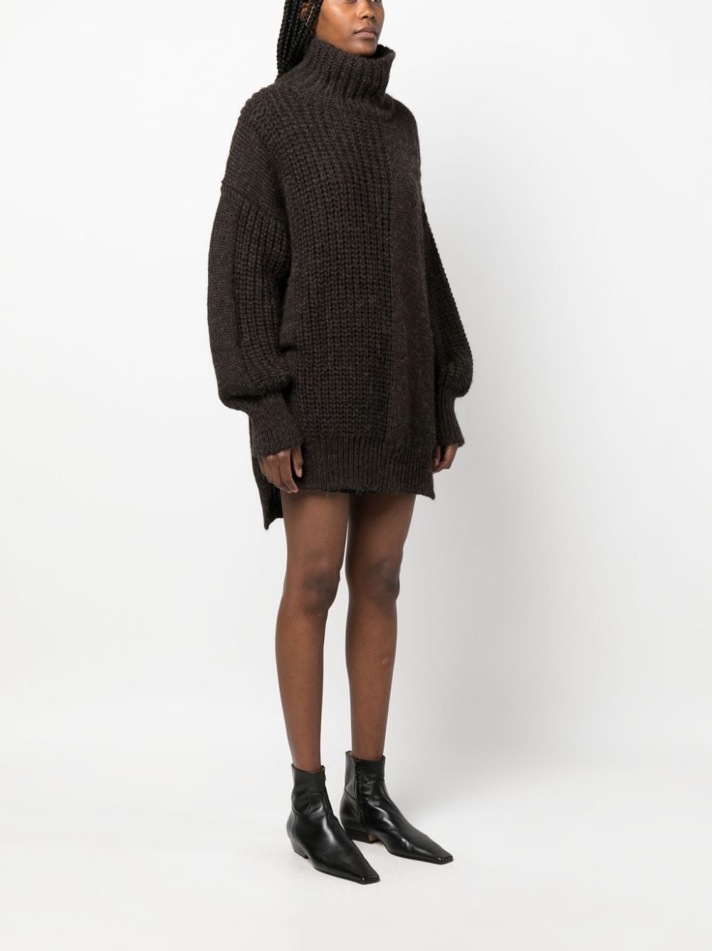 Shop There Was One Chunky-knit Roll-neck Jumper In Brown