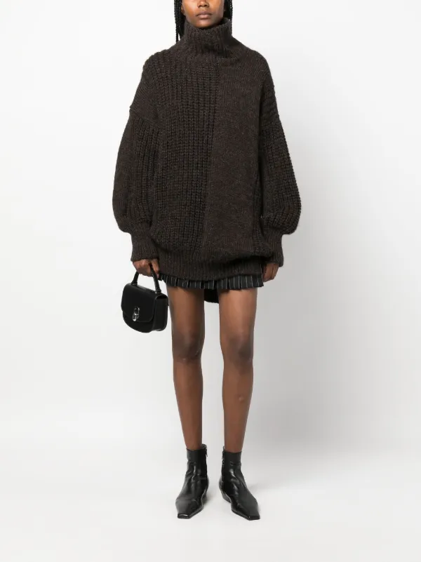 Black chunky knit 2025 roll neck jumper
