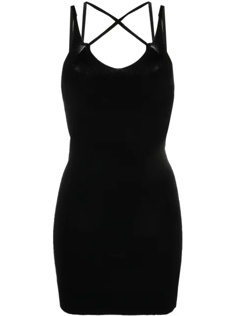 There Was One crossover-strap knitted minidress
