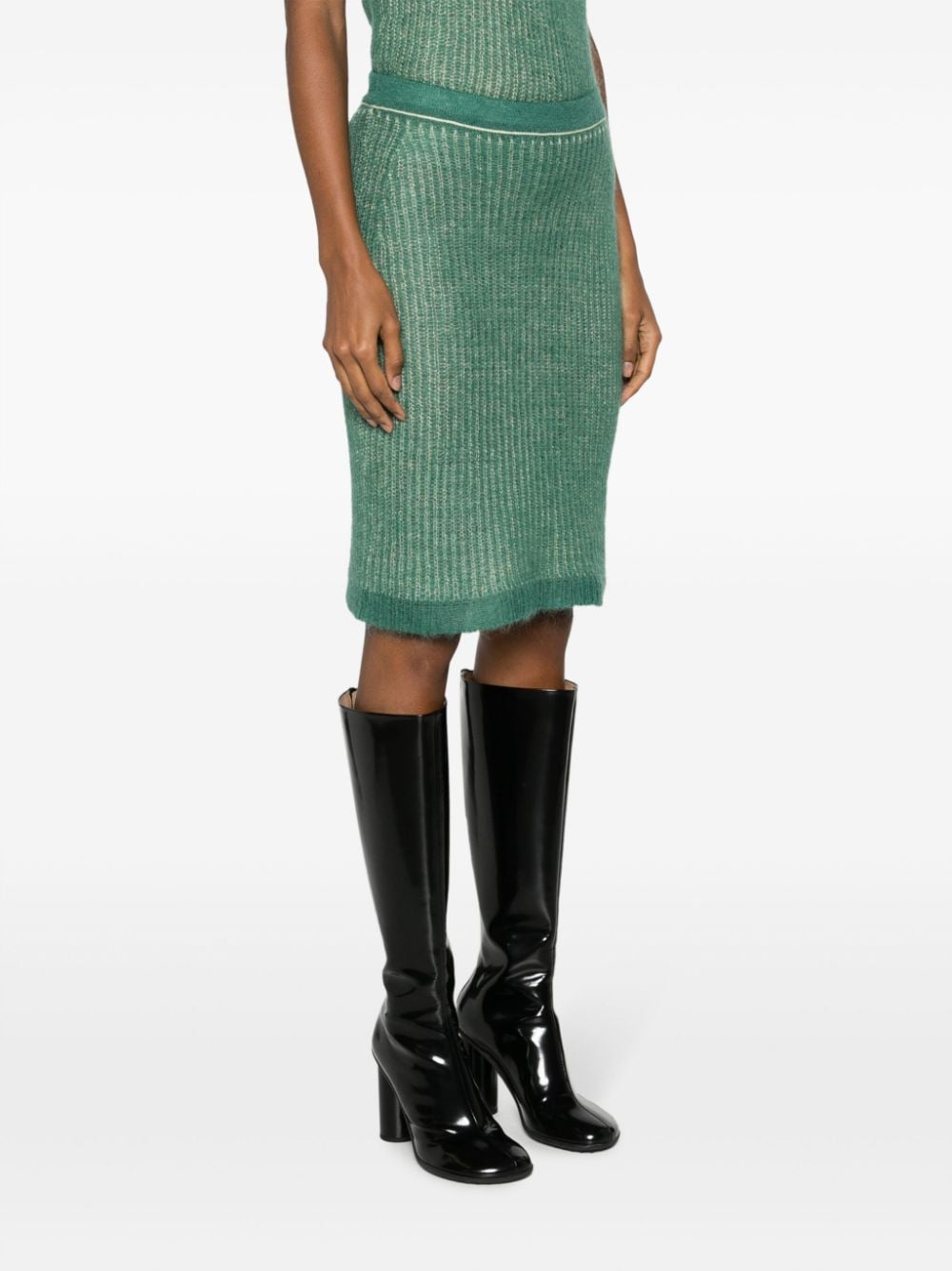 Shop There Was One Jersey-knit Pencil Midi Skirt In Green