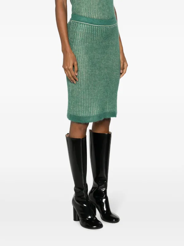 There Was One jersey knit Pencil Midi Skirt Green FARFETCH PT