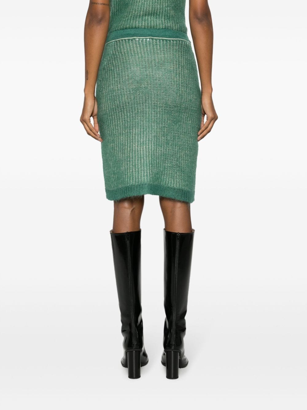 Shop There Was One Jersey-knit Pencil Midi Skirt In Green