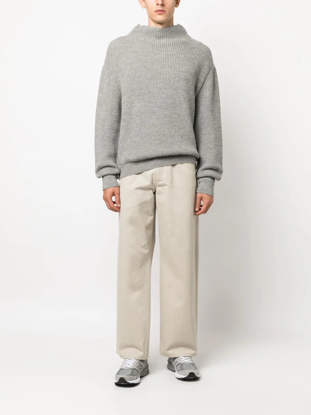 There Was One Broek met wijde pijpen - Beige