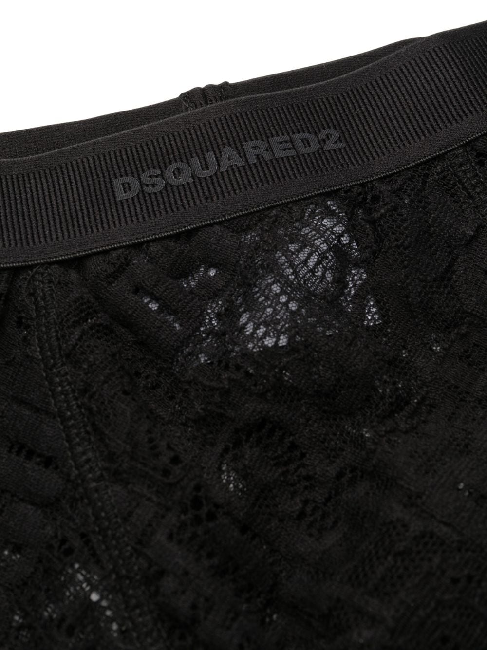 Shop Dsquared2 Logo-print Lace-overlay Boxers In Black
