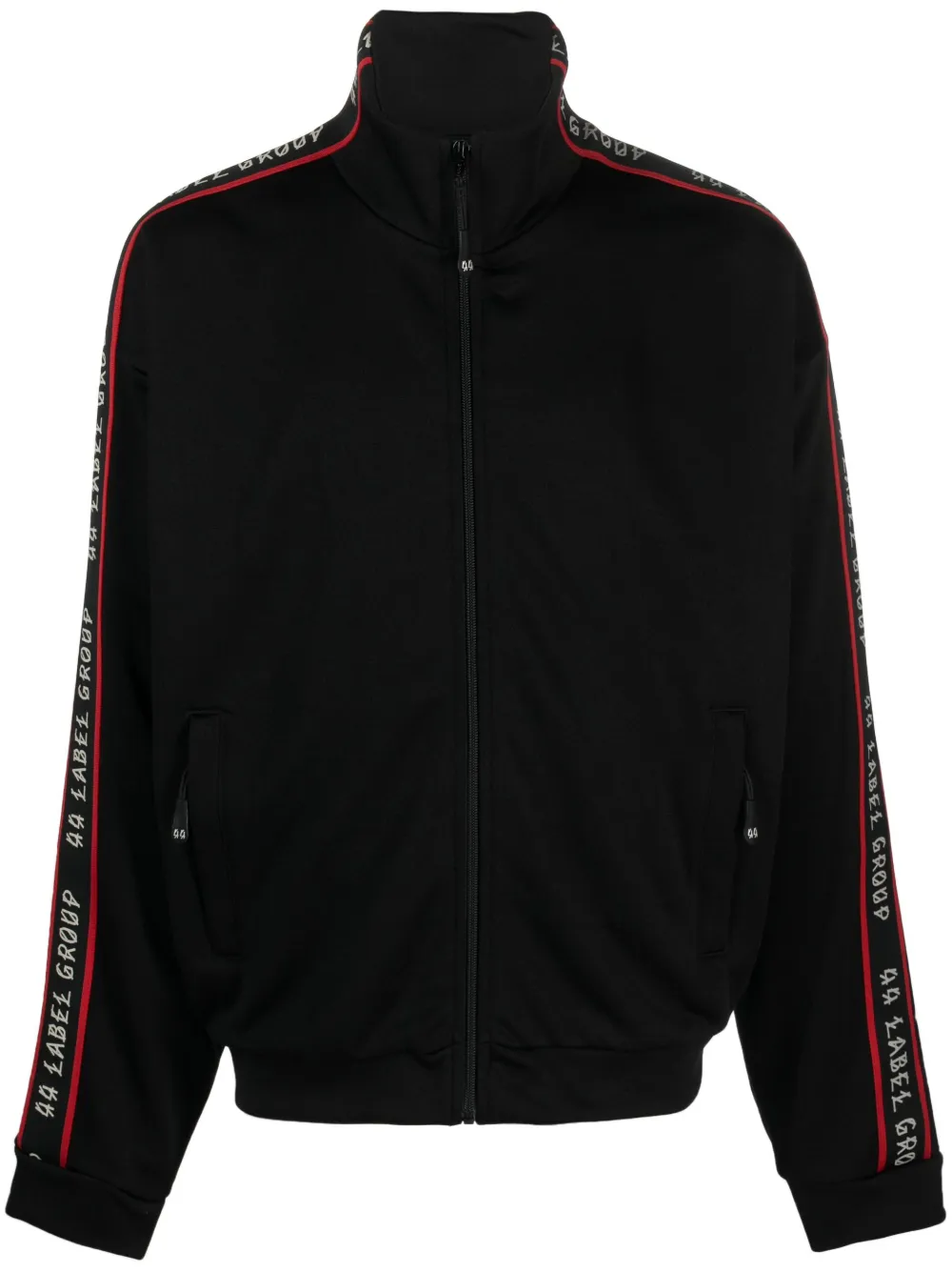 44 Label Group Logo-trim Zip-fastening Jacket In Black