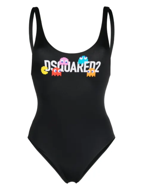 Dsquared2 x Pac-Man logo-print swimsuit