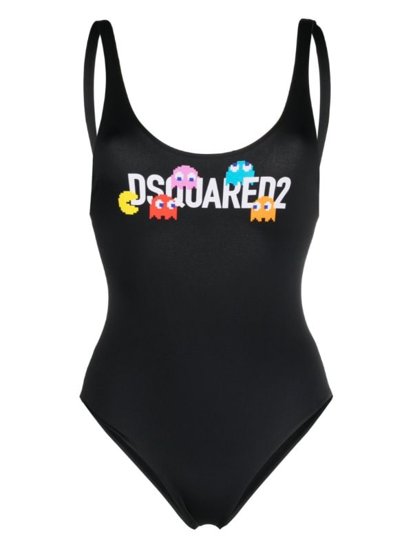 Dsquared2 x Pac Man logo print Swimsuit Farfetch