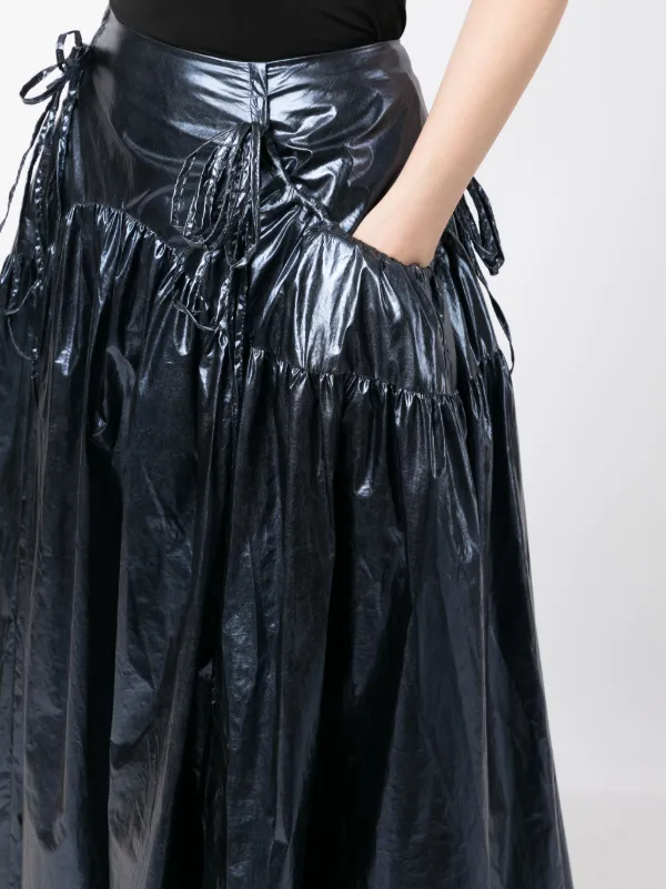 Rejina Pyo Anika Gathered Lamé Midi Skirt - Farfetch