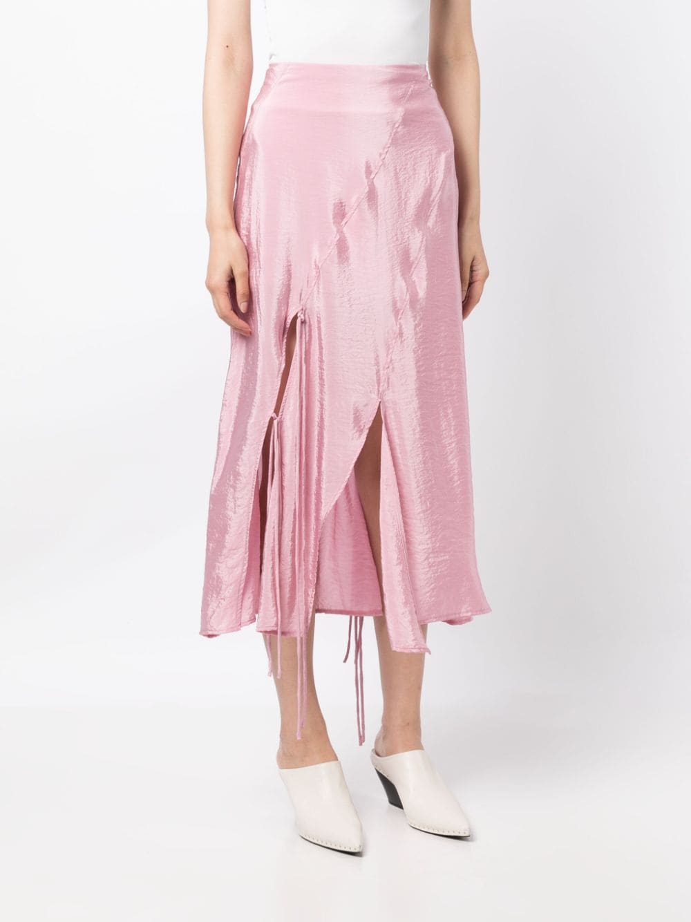 Shop Rejina Pyo Joey Draped Midi Skirt In Rosa