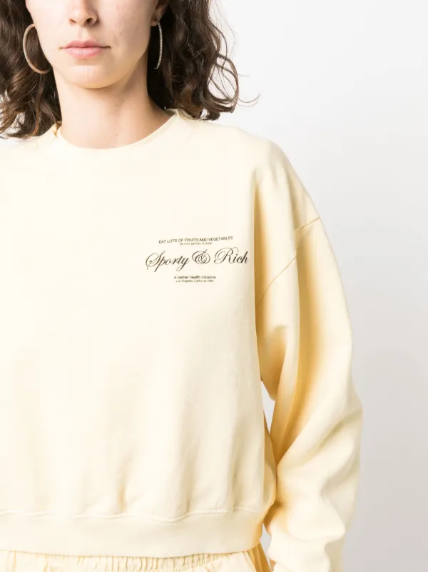 その他 Sporty & Rich Logo printing sweatshirt CR872NA (CR872NA) Sporty & Rich logo-print Cotton Sweatshirt | Neutrals | FARFETCH