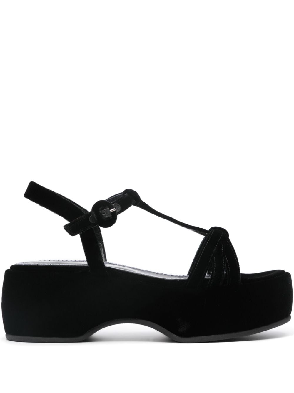 Nicole Saldaã±a Lily 60mm Velvet-effect Sandals In Black