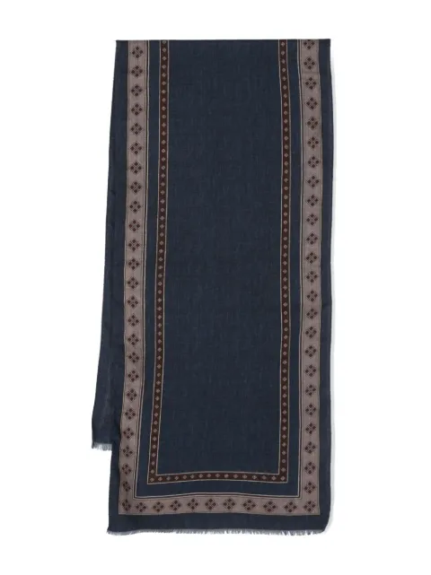 Kiton geometric-print wool scarf 