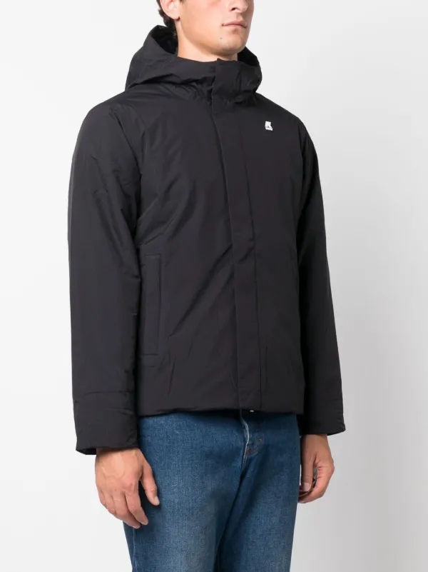 K-Way logo-patch padded-design Jacket Black FARFETCH IN