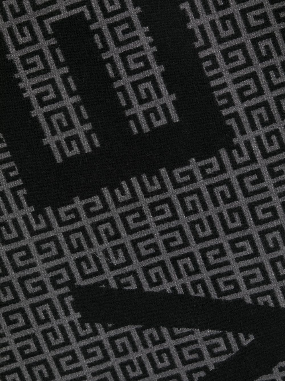 Givenchy logo-intarsia wool-blend scarf - Zwart