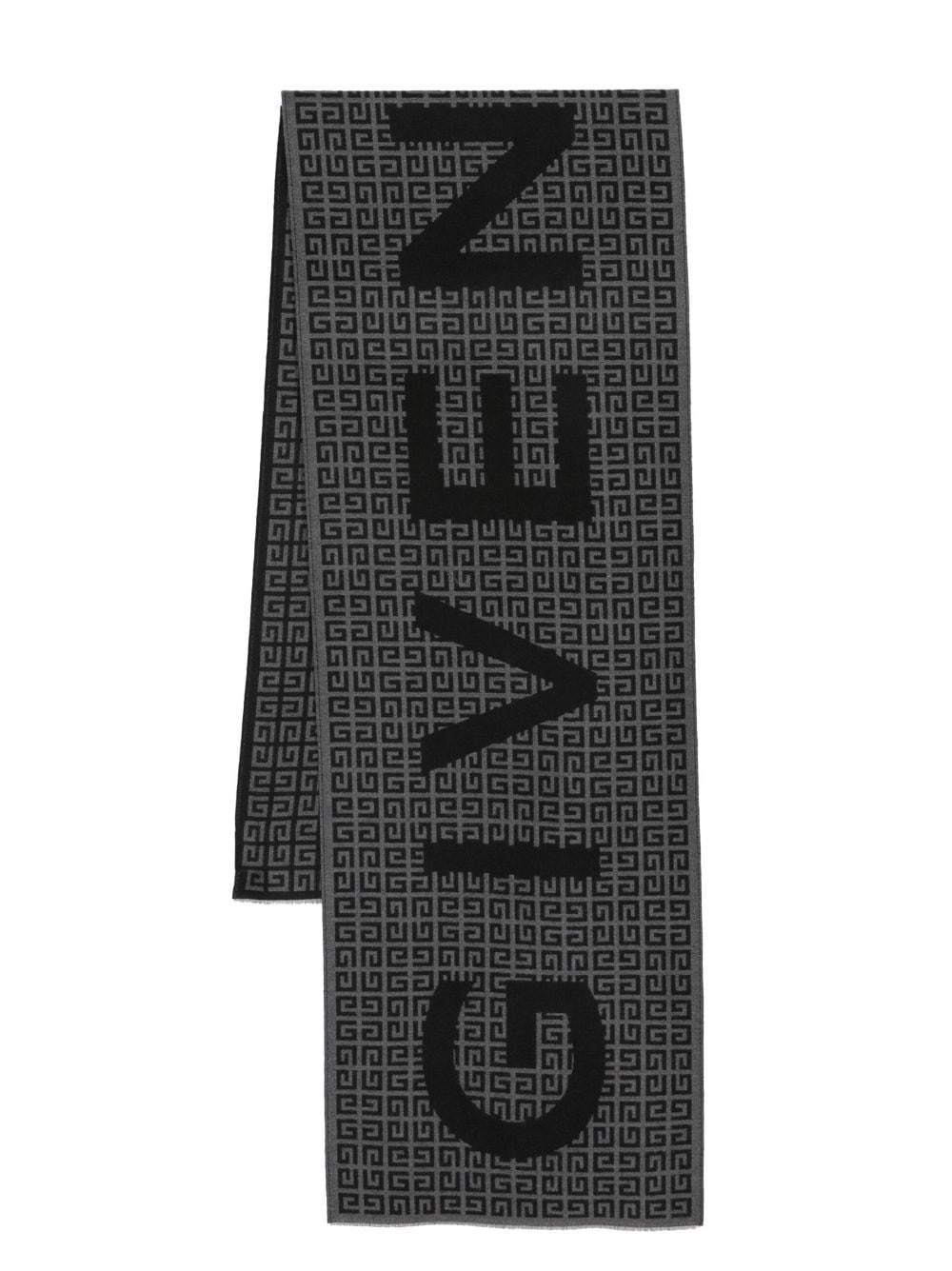 Givenchy 4g Brand-print Silk And Wool-blend Scarf in Black