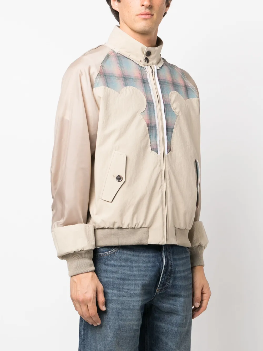 Shop Maison Margiela X Pendleton Yoke-detail Bomber Jacket In Neutrals