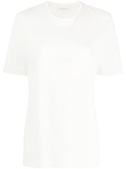 Saint Laurent logo-embroidered cotton T-shirt