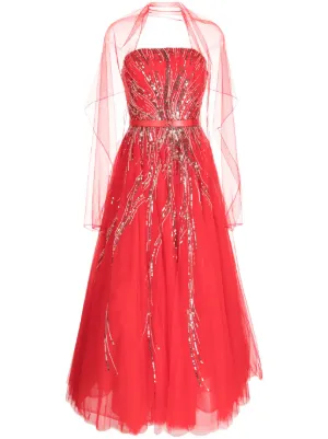 Bcbg red cheap tulle dress