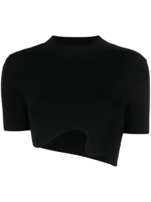Alexander Wang モノグラム クロップド Tシャツ | ブラック | FARFETCH JP